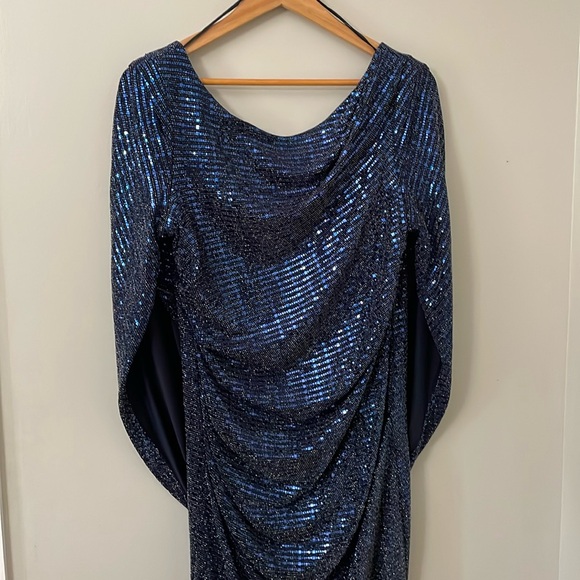 R&M Richards navy sequin dress size 14 - Picture 3 of 16